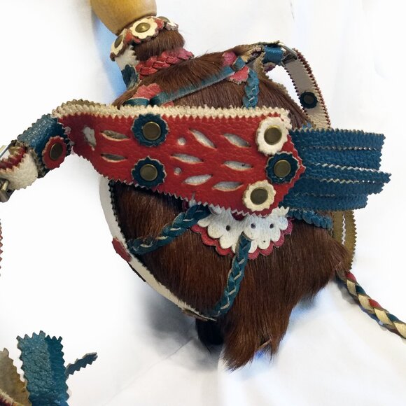 Vintage Hungarian Wooden-Horsehair Hand Crafted Canteen-Kulacs-Flask - Picture 5 of 13